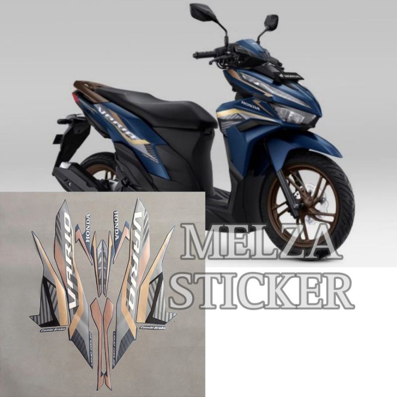 Stiker Striping Motor VARIO 125 2023 WARNA BIRU DOFF Sticker Lis Body Standar COD