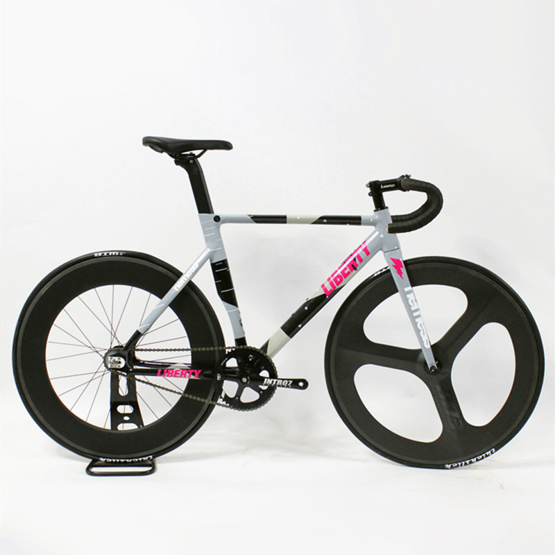 Fied Gear Track Bike Single Speed Fiie Bicycle 700C Aluminum Frame Carbon Fork with 48T Crankset 3 S