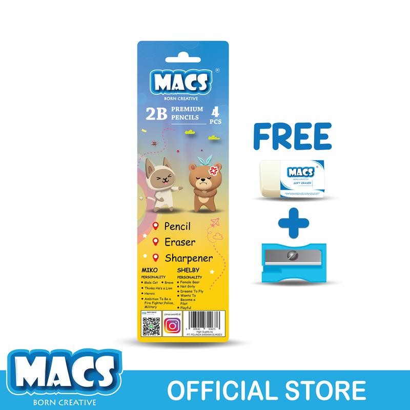 

Pensil premium MACS Pensil 2B Premium Segitiga 4CT Hitam Kayu