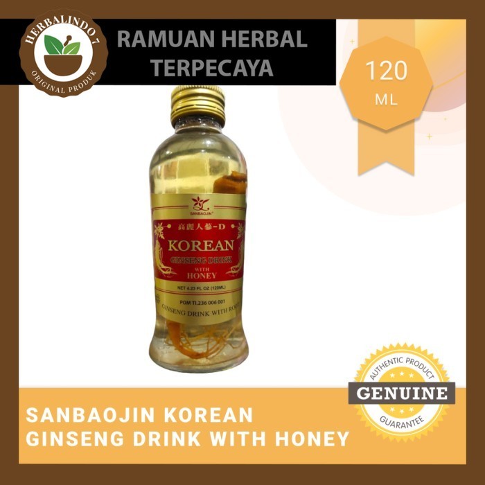 

SANBAOJIN Korean Ginseng Drink With Honey 120ml CV SALIM ORIGINAL PRODUK