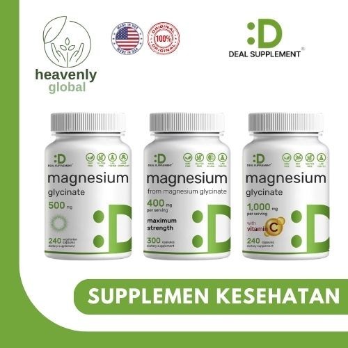 Deal Supplement Magnesium Glycinate 500 mg - 240 Veggie Capsules , Non-GMO, Gluten Free