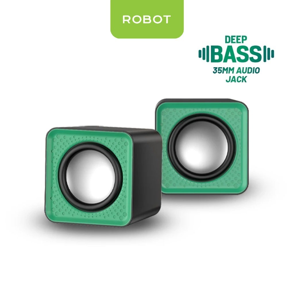 KENZ ROBOT RS260 SPEAKER KOMPUTER LAPTOP DEEP BASS 35MM AUDIO USB JACK PORTABLE MUSIC MINI GAMING