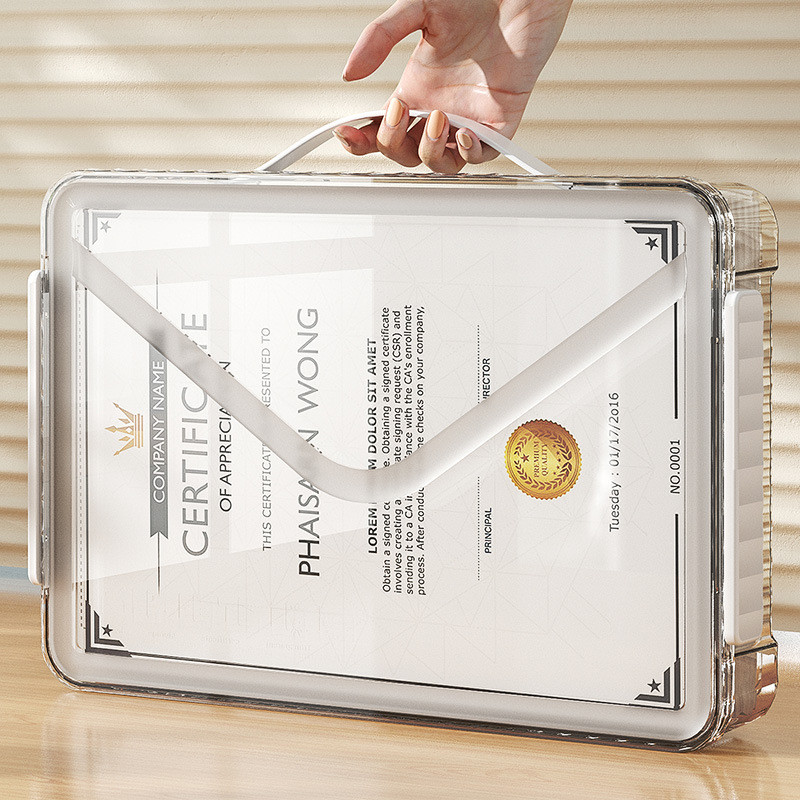 

TAS Dokumen Kotak Tempat dokumen penting Kotak Penyimpanan Kertas Kotak Penyimpanan Kertas Transparent Storage Box Clear A4 Anti Air Debu