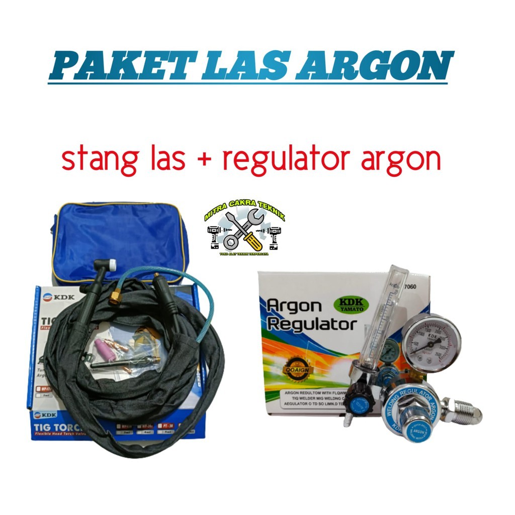 COD PAKET HEMAT LAS STANG LAS plus REGULATOR ARGON - TIG TORCH WP 17-2 15 4M - REGULATOR LAS argon m