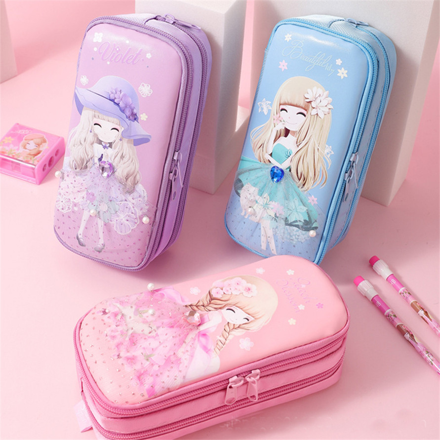 

Kawaii Girl Pencil Cases Estuche Escolar Material Cute Case Stationery Etui Fundas Trousse School Accessories Astuccio Pen Bag