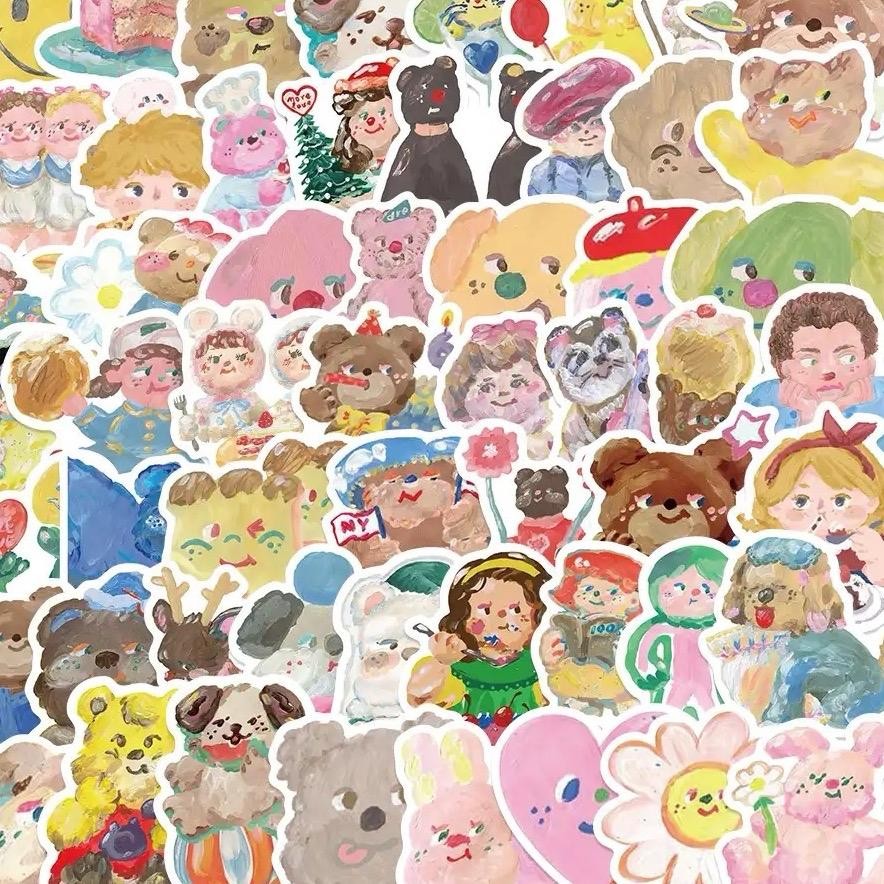 

25pcs Stiker Lucu Painting Bear | Sticker Lucu | Sticker Aesthetic | Sticker Hp | Sticker Tumblr | Sticker Decoratif | Sticker journal | Sticker Anti Air