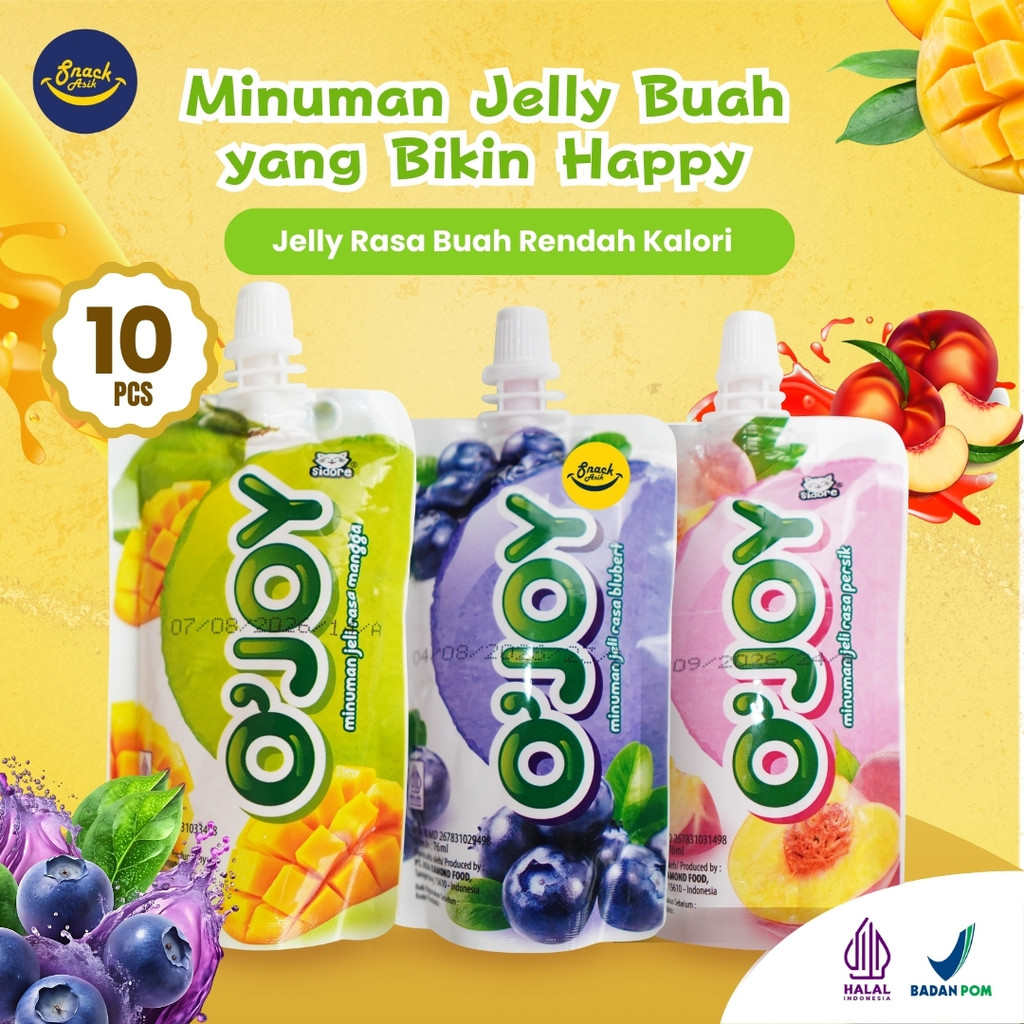 

10 PCS O’JOY Minuman Jelly 85ml Rasa Buah Rendah Kalor