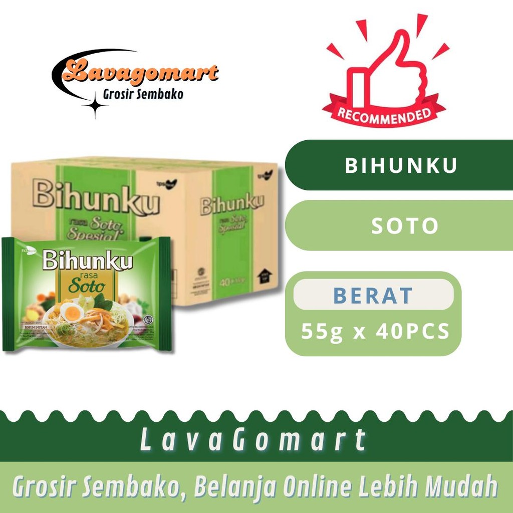 

BIHUNKU BIHUN INSTAN SOTO 55g - 1 DUS - LAVAGOMART - BANDUNG