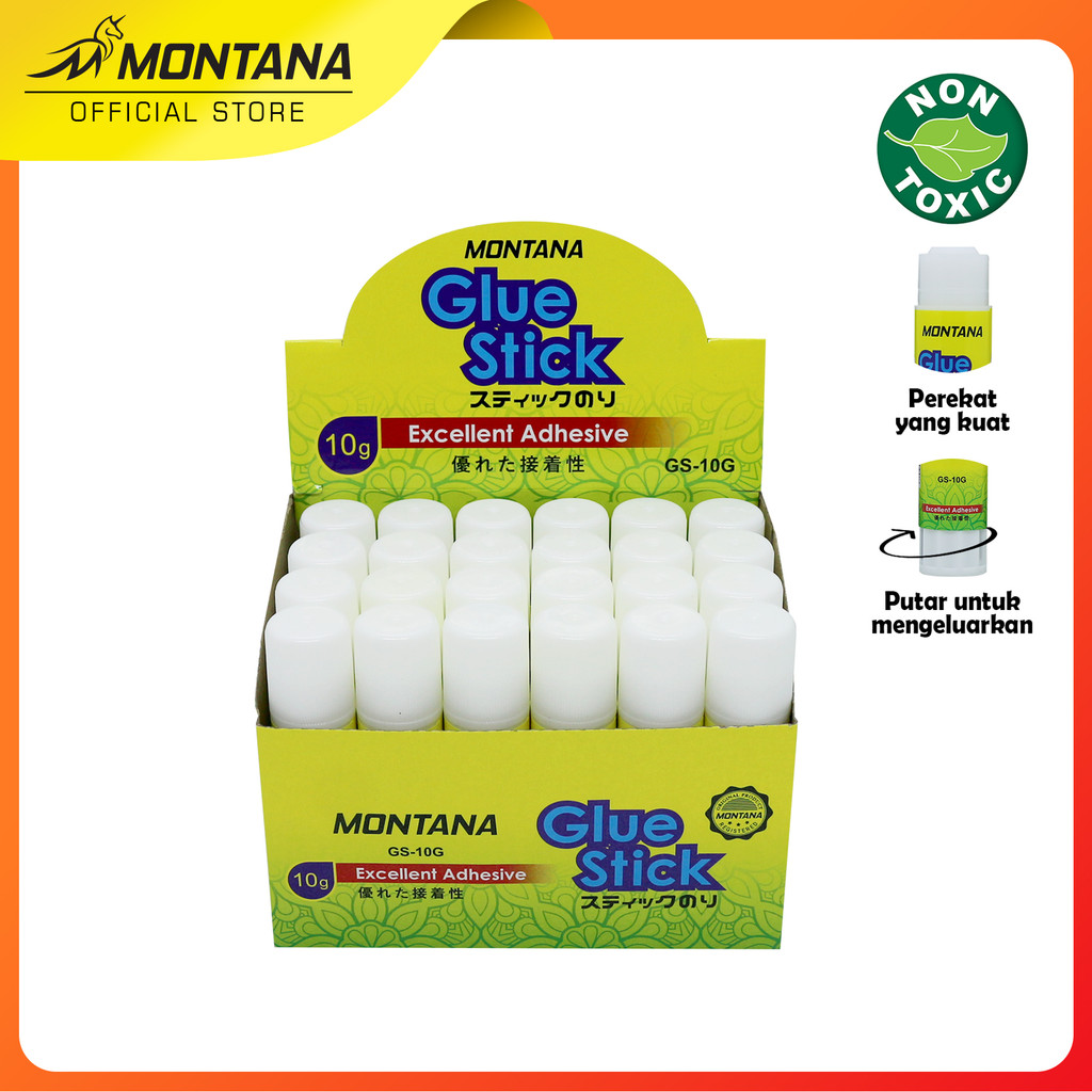 

MONTANA Glue Stick Lem Batang 25g 24 Pcs Excellent Adhesive Perekat Serbaguna GS-25/Box