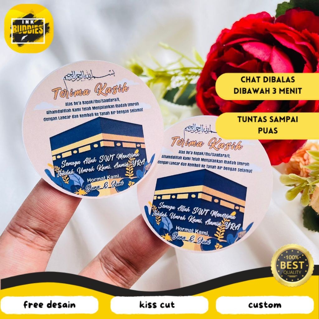 

INB Cetak Label Umroh Sticker Bulat Gift From Haji Cetak Print Stiker Tasyakuran Hampers Murah