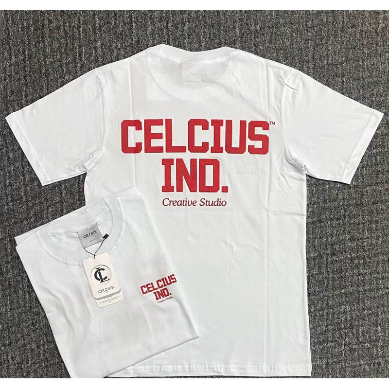 Baju Kaos Pria Wanita Celcius Tshirt White Red Idn Kaos Unisex Putih