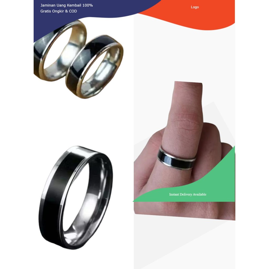 Cincin Couple Titanium List Putih / Cincin Couple Stainless Stell Rings