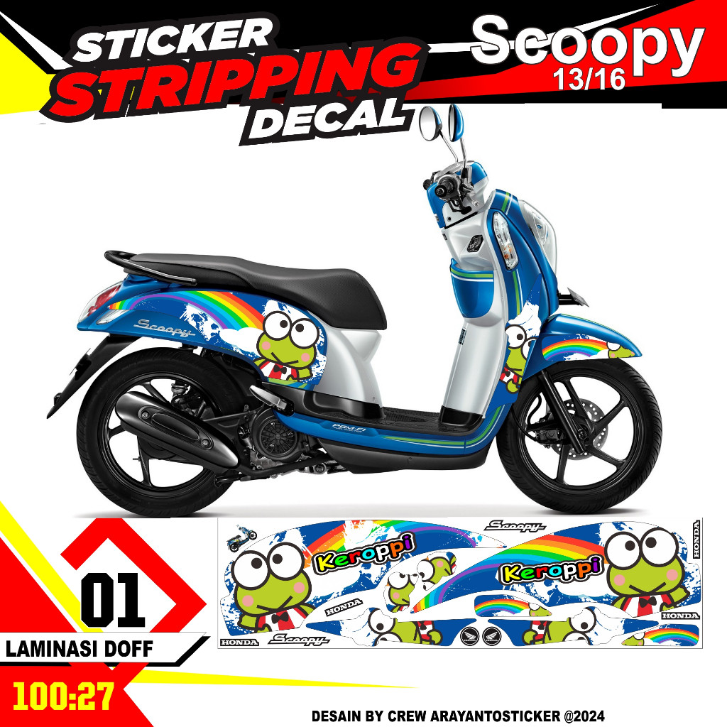 Sticker decal striping stiker honda scoopy 2016 semua ready packing aman