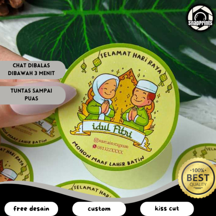 

SP 5-8 Cetak Sticker Label Bulat Idul Fitri Stiker Lebaran Toples Label Kue Kering Cookies