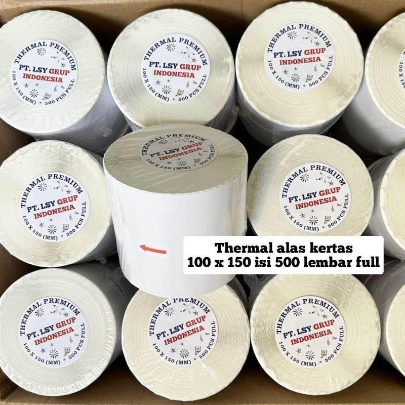 

stiker kertas label thermal / kertas barcode 100 x 150 mm A6 isi 500 lembar full