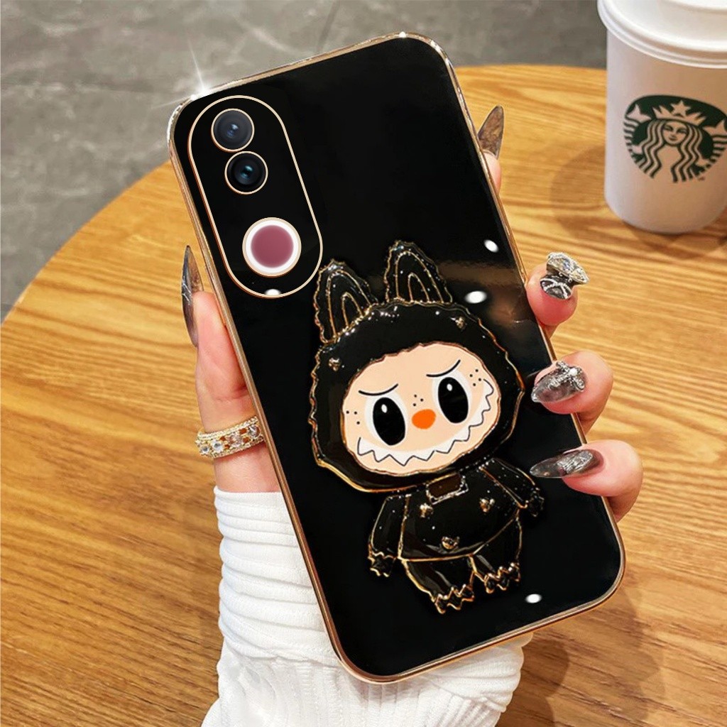 Casing For Vivo V50 / V50 Lite 5G Soft Case Boneka Mirror Stand Holder Premium