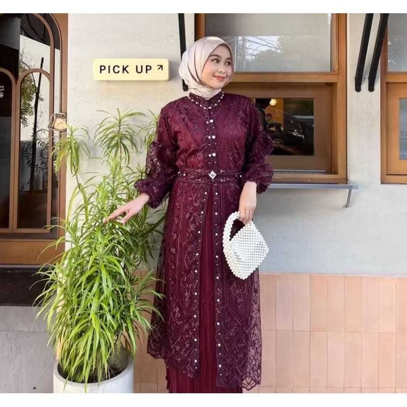 Azzura outer brokat full payet/Atasan wanita outer brokta/Outer brokat lebaran