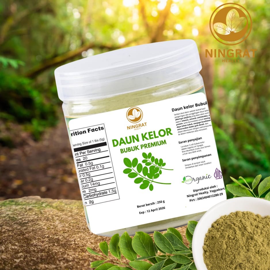 

Bubuk Daun Kelor Moringa Organik 200 Gram Powder Premium Pure Organic Original Murni Asli