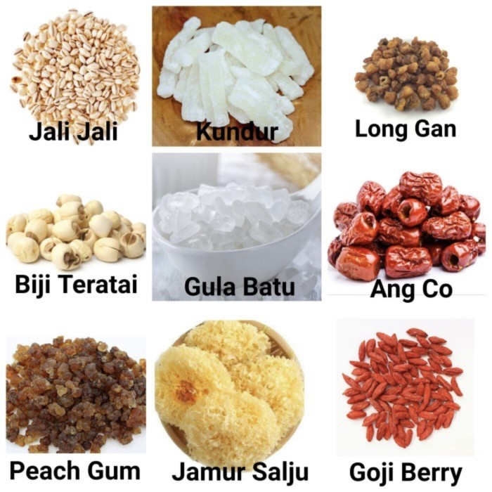 

Terjangkau Peach Gum collagen dessert tao jiao lengkap isi banyak - 9in1