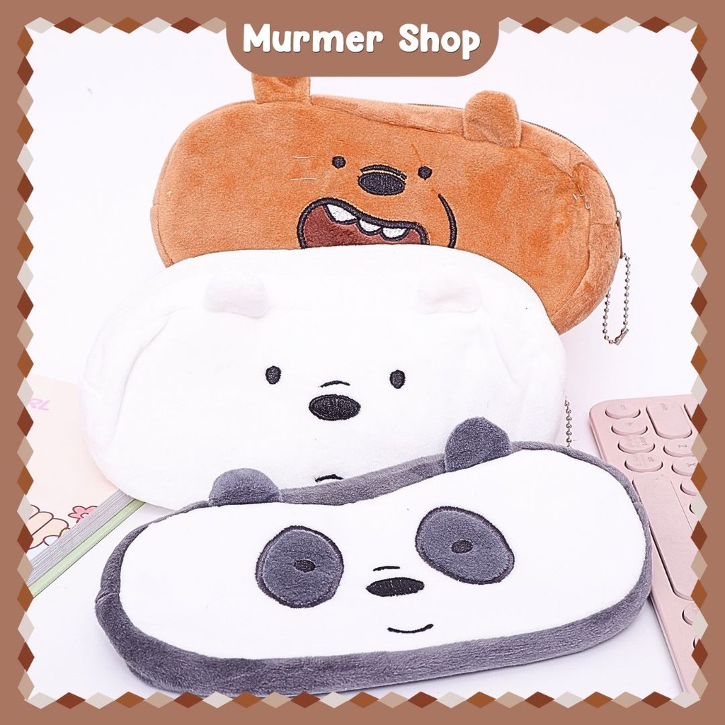 

Kotak Pensil Plushy WBB We Bare Bear Plush Tempat Pensil Wadah Pensil Kostak Pouch makeup Kosmetik