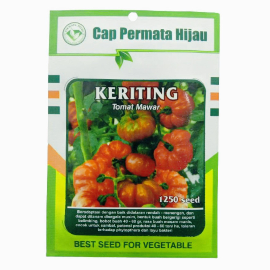Benih SP Tomat Mawar KERITING isi 1250 Biji Cap Permata Hijau Small Pouch
