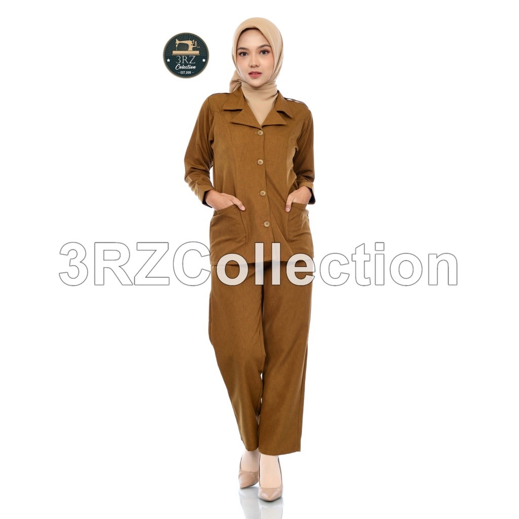 B3 Baju Dinas Pns Wanita Seragam PNS Pemda Wanita Setelan Celana Khaki Tua Khaki Muda Pemda Wanita