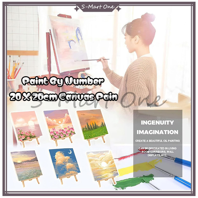 

SM DIY Painting Canvas Paint By Number kit Lukisan 20x20cm/Paint by Numbers Kit