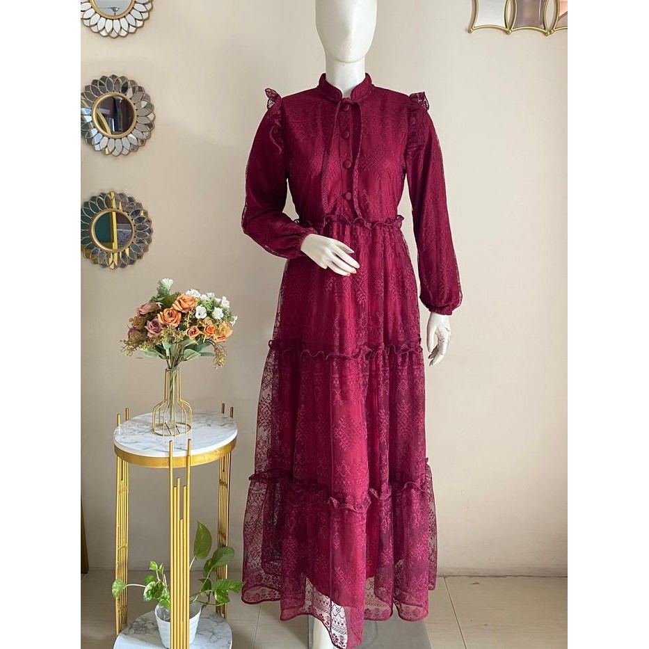 TAMARA GAMIS BROKAT PREMIUM IMPORT FASHION MUSLIM DRESS ELEGANT CANTIK Pesta Wanita Wanita Pesta Kon