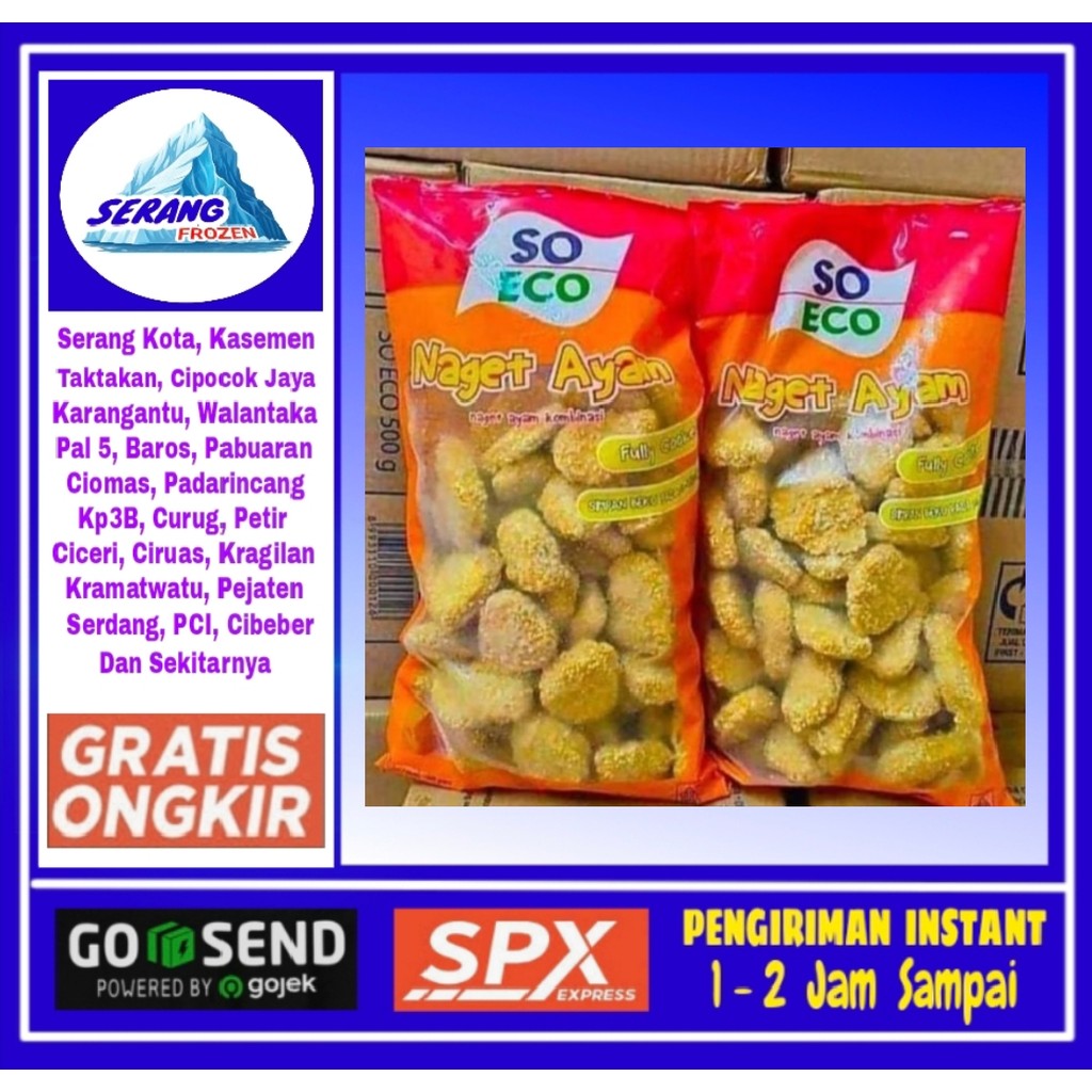 

Nugget Ayam SO ECO 1kg, Serang Frozen