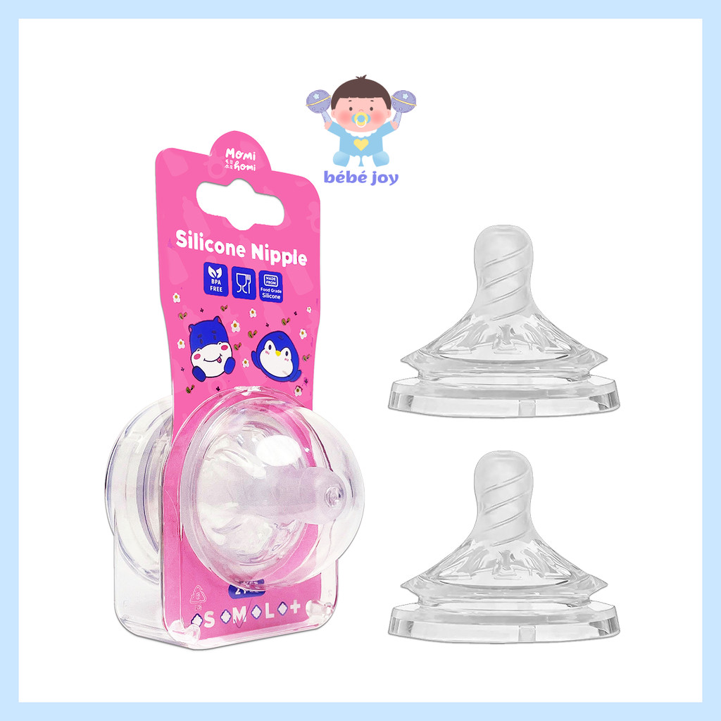 bébé joy x Momi Homi Nipple Dot Wide Neck ( 3080 ) Dot Pengganti Botol Anak Bayi 0 - 12+ Month Wide 
