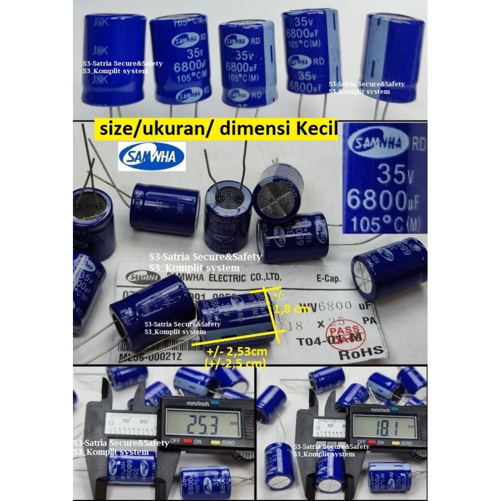 Kecil Elko 6800uf 35v elco 6800 uf 35 v 35vol 6800uf/35V 6800uf35V