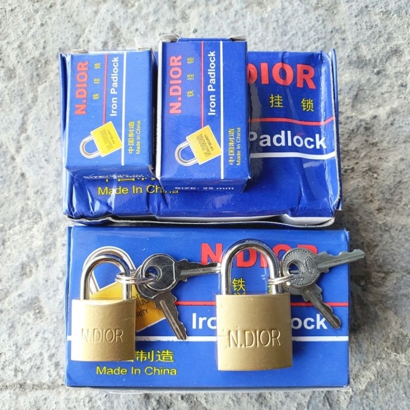 Perkakas Rumah Gembok Kuning Mini Kecil Koper Tas Pintu 20mm 25mm N.DIOR