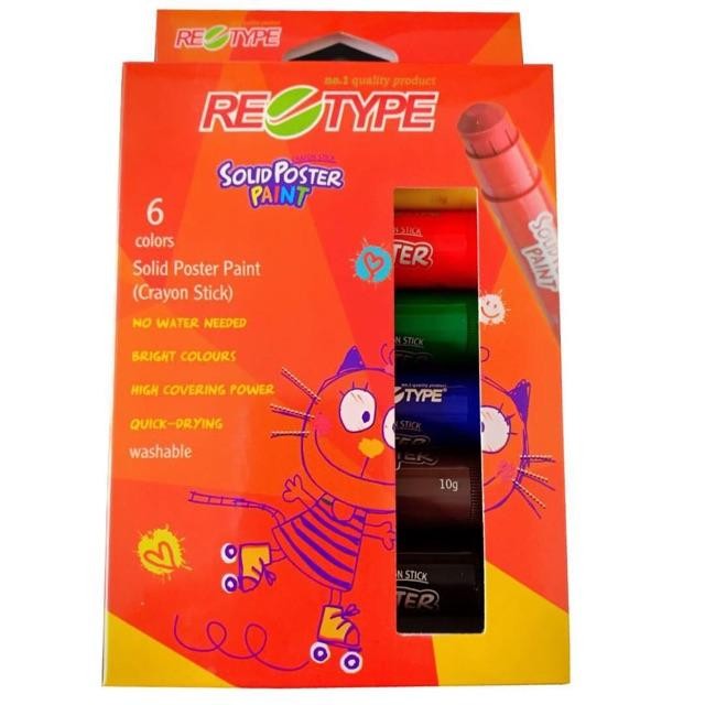 

promo -Retype Solid Poster Paint Crayon Stick Face Painting Non Toxic Crayon No Smell Safe Aman Tidak Bau - Isi 12