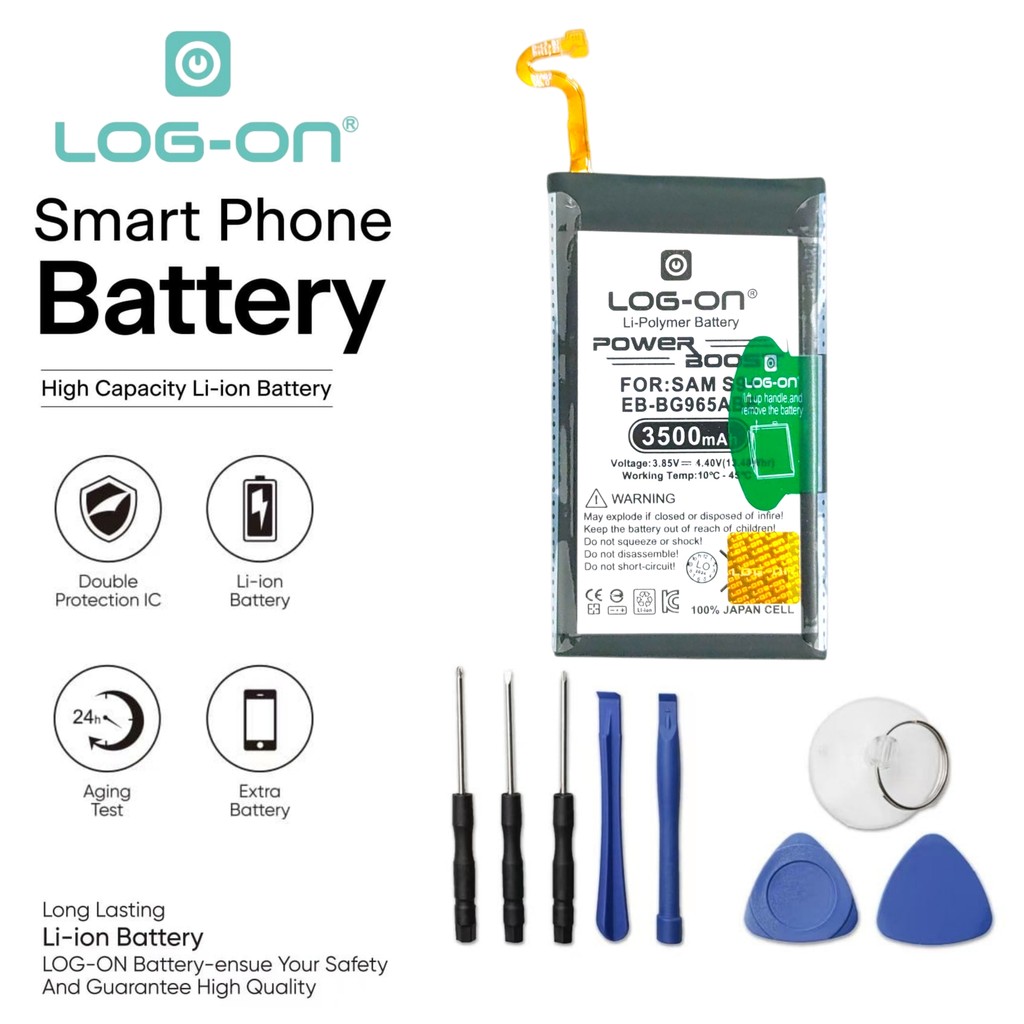 Baterai Log On - Untuk Samsung S9 Plus G965 Original Powerboost - Kapasitas 3500mAh Bergaransi 1 Tah
