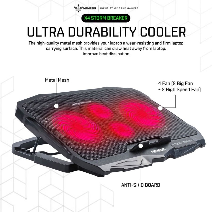 Cooling Pad NYK Nemesis X4 Storm Breaker - Fan Cooler Laptop