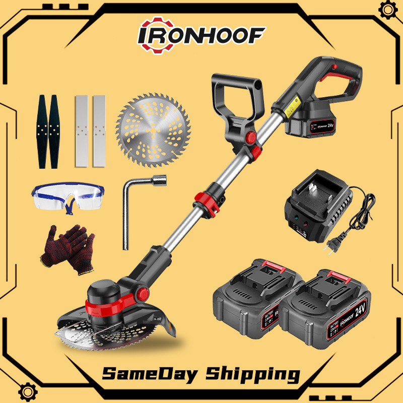IRONHOOF 8Inch Mesin Pemotong Rumput 48 Volt Pemotong Rumput Portable Cutter Kit Taman Alat Pemotong