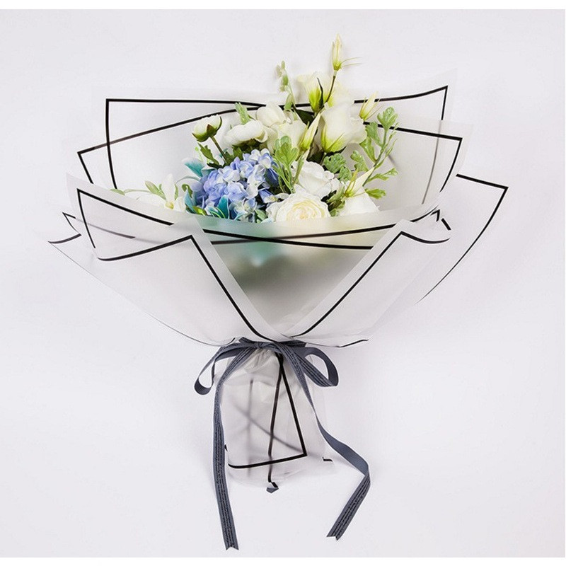

Kertas Buket Bunga/Pembungkus Bunga White Transparent Line Color Flower Wrapping Paper KB082