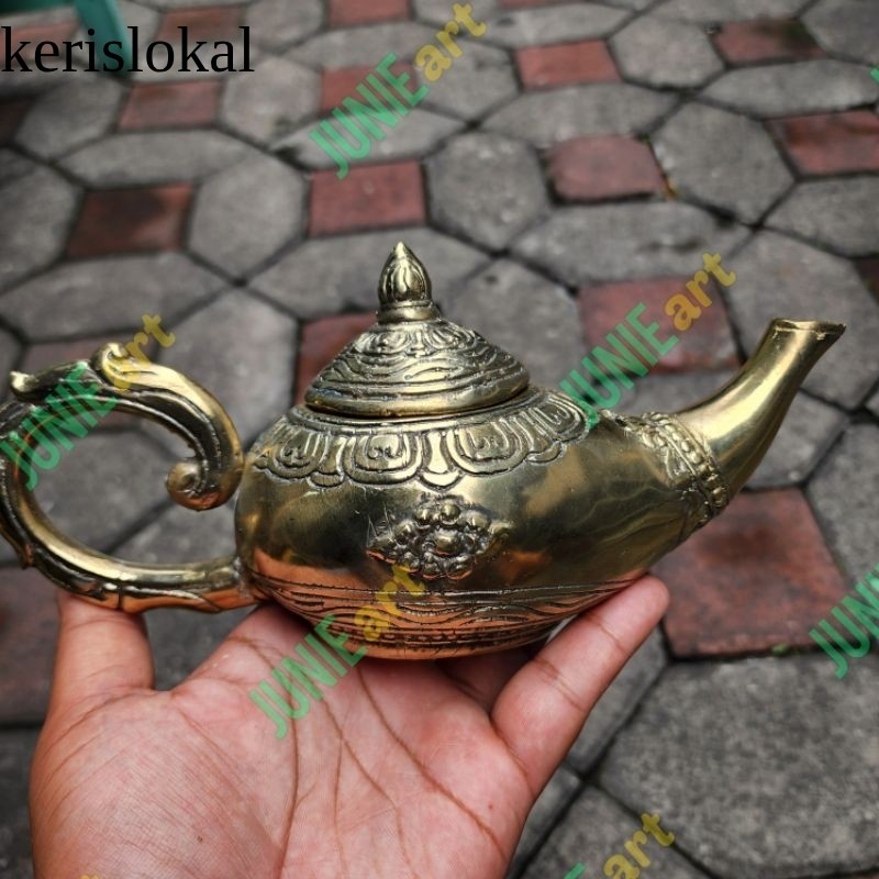 LAMPU ALADIN TEKO ANTIK KUNO TEKO KUNINGAN PAJANGAN ANTIK KOLEKSI ANTIK KL14
