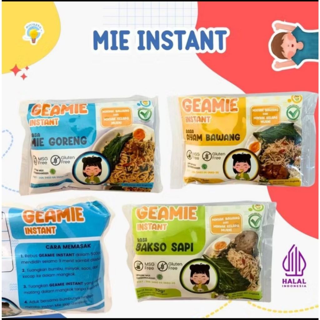 

GEAMIE - MIE INSTAN KUAH/GORENG GLUTEN FREE NON MSG 70gr