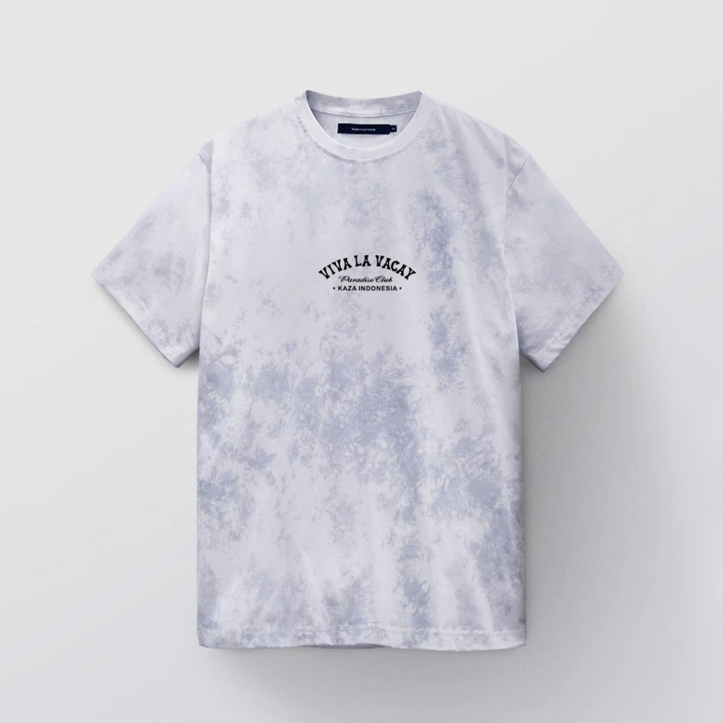 Wear Kaza Indonesia - tshirt 'viva la vacay' tiedye whitegrey