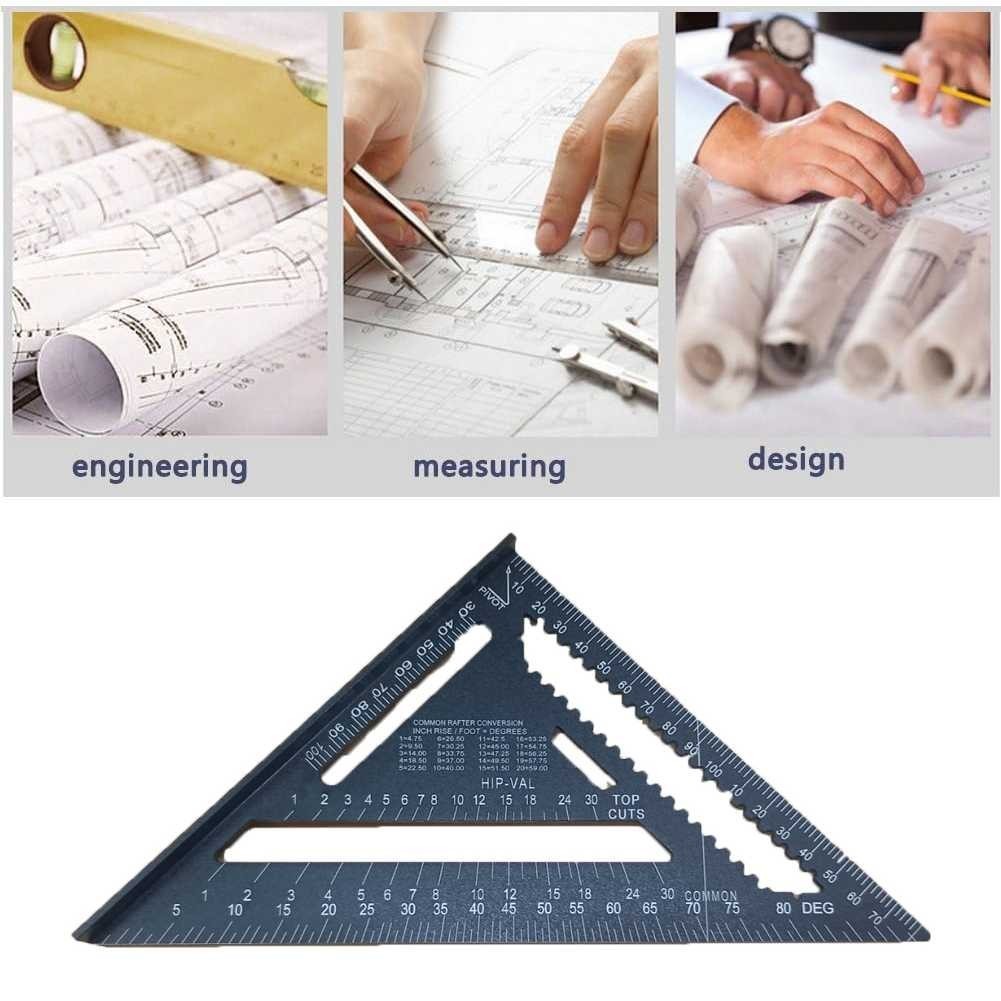 

AZRASTR VKTECH Penggaris Siku Mistar Triangle Ruler Aluminium 7 Inch - A10D01