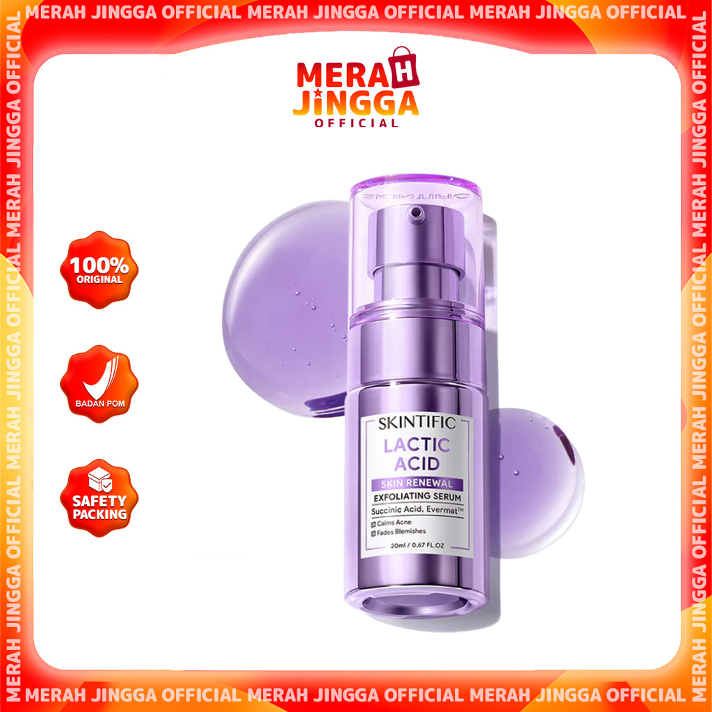 SKINTIFIC Lactic Acid Skin Renewal Exfoliating Serum 20ml | Merah Jingga Official