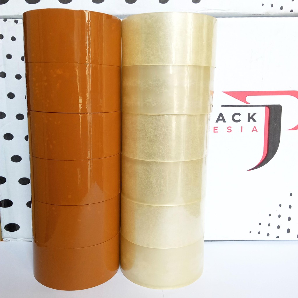 

1 SLOP [ 6 Pcs ] - Lakban Coklat - Bening Ekonomis 45 x 90 yard - Lakban Packing - Jago Pack Indonesia