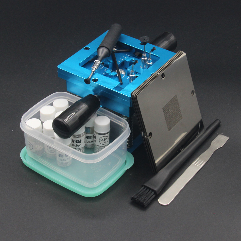 

reballing kit 90*90mm BGA reballing station with hand shank Gift 10/PCS BGA Universal Stencil