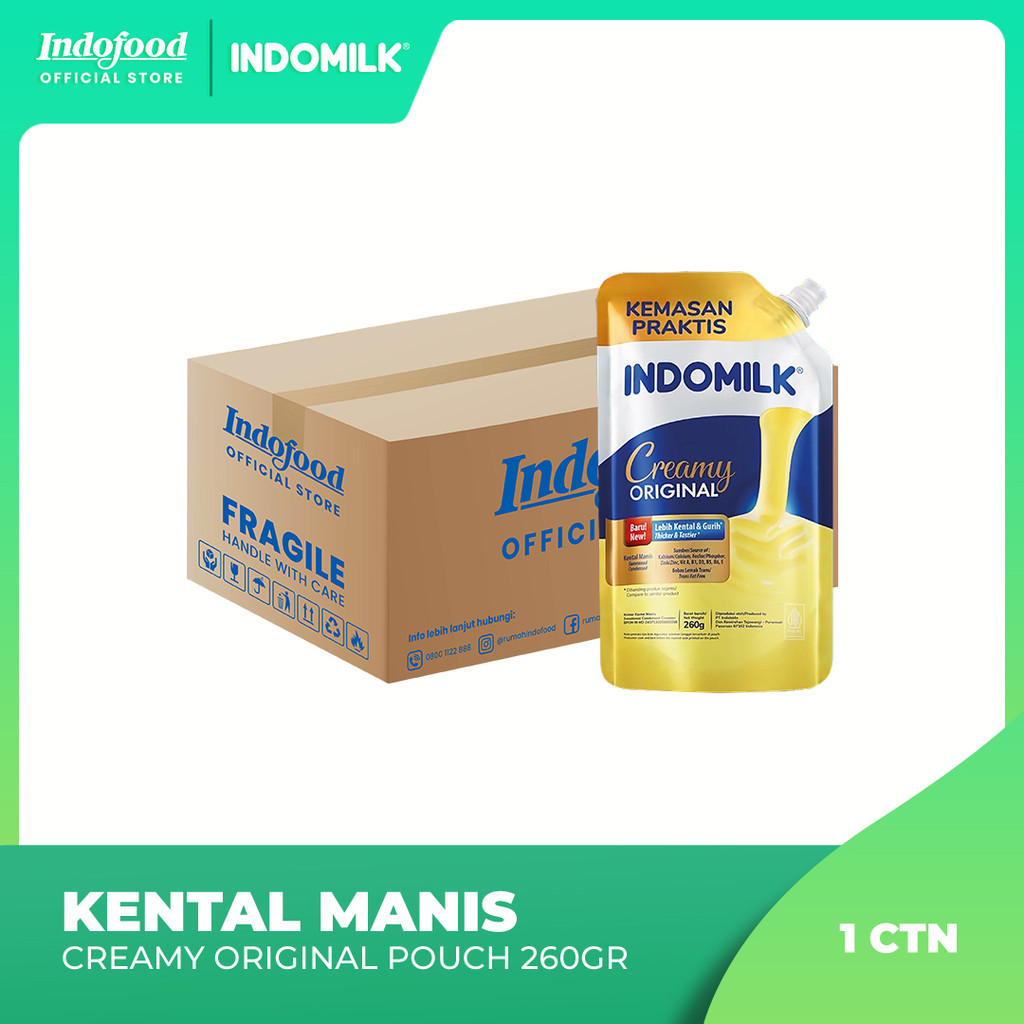 

1 ctn - Indomilk Kental Manis Putih Small Pouch 260 gr