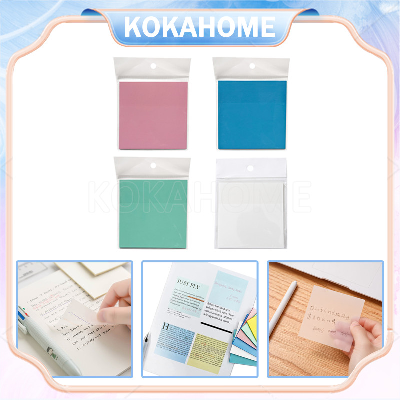 

sticky notes transparan waterproof/sticky notes pad plastik transparan/kertas memo tempel