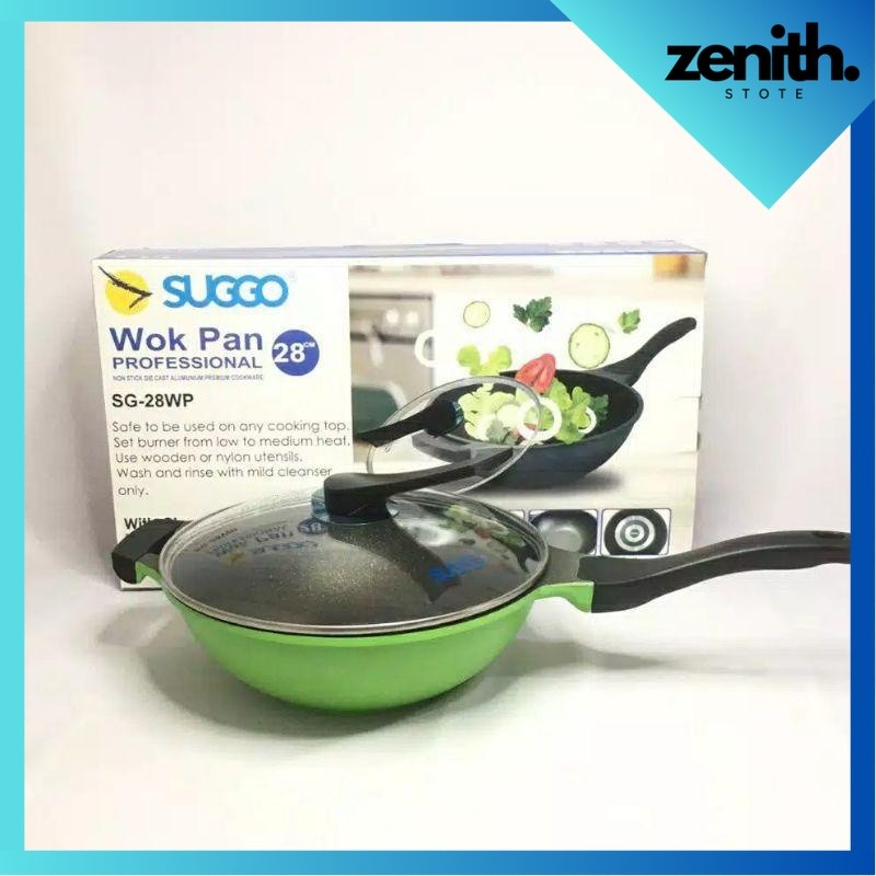 Zenith - SUGGO Panci Wajan Penggorengan Anti Lengket 28 CM / 30 CM / 32 CM Wok Pan Granito Suggo Gag