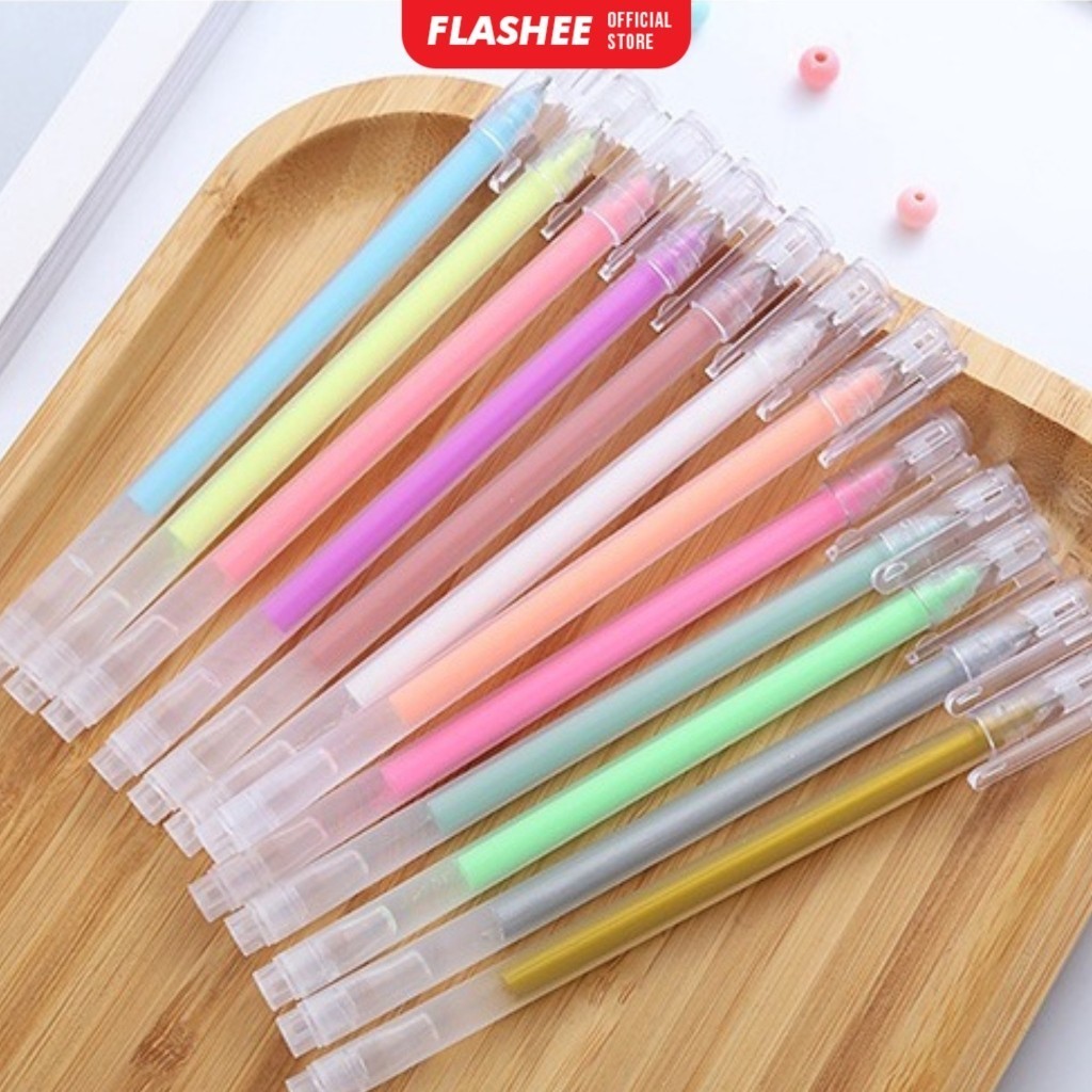 Flashee Gel Pen/ Color Pen/ Pulpen Gel Cair Warna Warni Tip 0.5mm Multicolor Pen Narita Gel Pen Warn