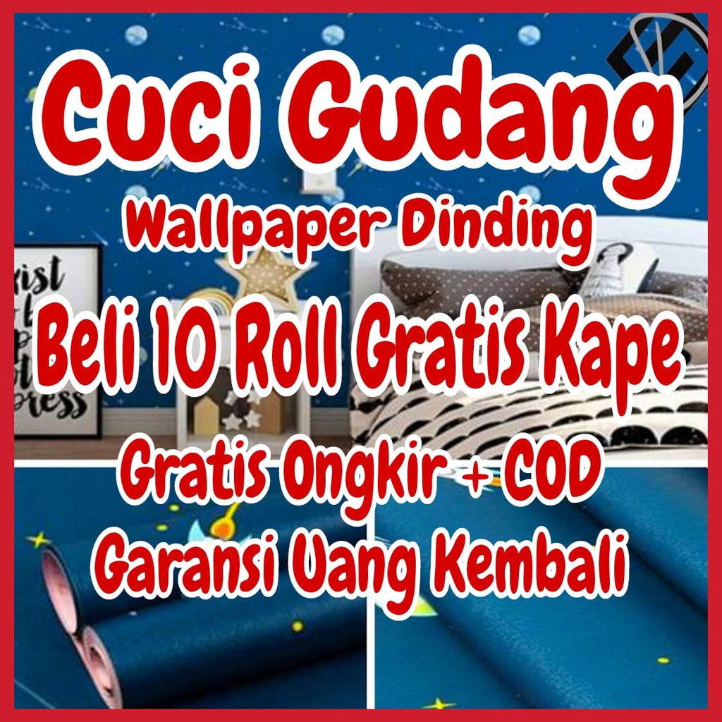 Wallpaper Dinding Motif Karakter Anak Anak Doraemon Hello Kity Kuromi Awan Spiderman Avenger Kuda Po