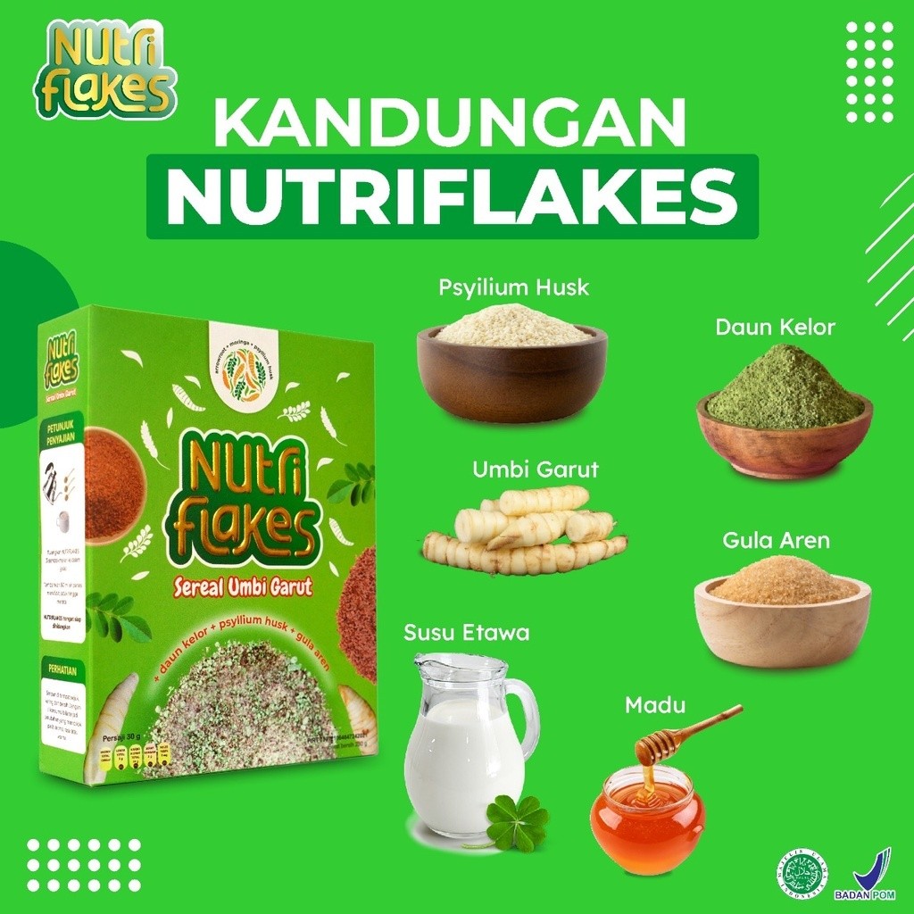 

PROMO (1 BOX) - Nutriflakes Original Sereal Umbi Garut Solusi Atasi Asam Lambung Magh Gerd